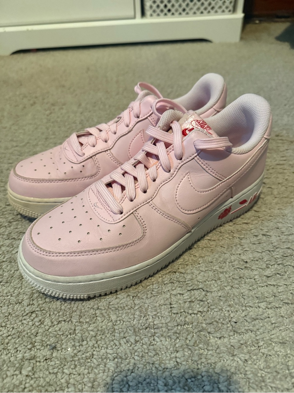 Nike Air Force 1 Low Pink Leather Sneakers